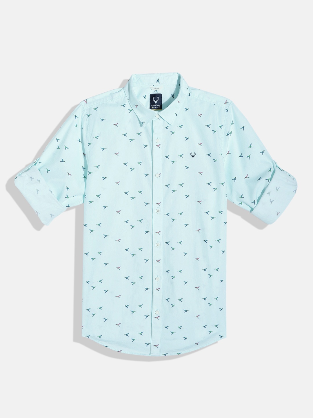 

Allen Solly Junior Spread Collar Conversational Printed Cotton Casual Shirt, Blue