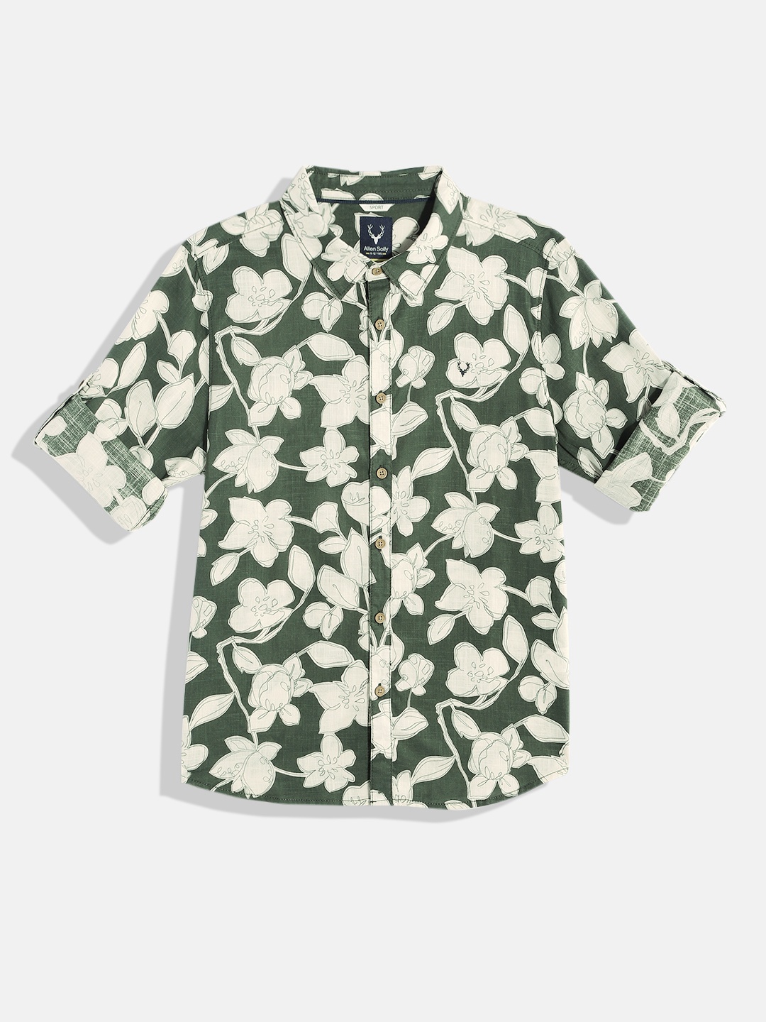 

Allen Solly Junior Boys Sport Floral Printed Casual Shirt, Green