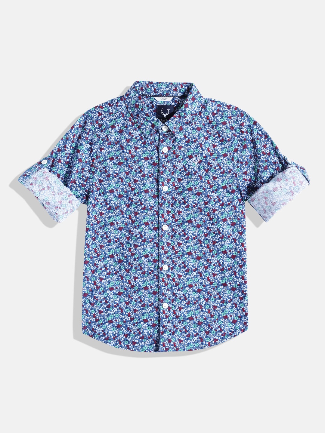 

Allen Solly Junior Boys Pure Cotton Sport Floral Printed Casual Shirt, Blue