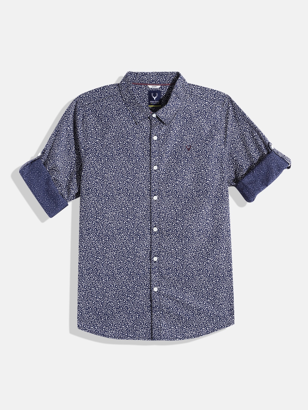

Allen Solly Junior Boys Pure Cotton Sport Floral Printed Shirt, Navy blue