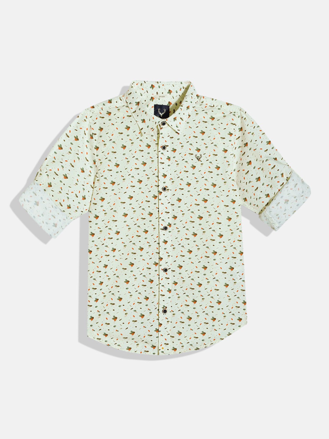 

Allen Solly Junior Spread Collar Conversational Printed Cotton Casual Shirt, Yellow