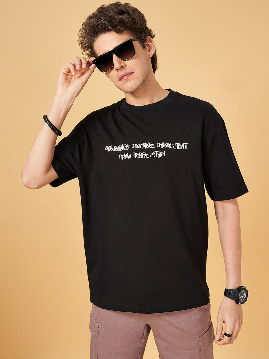 

People Men Typography T-shirt, Black