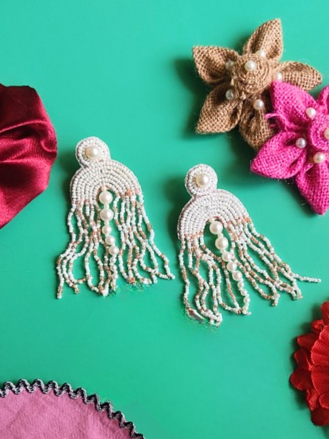 

Sangria Women Beaded Drop Earrings, White