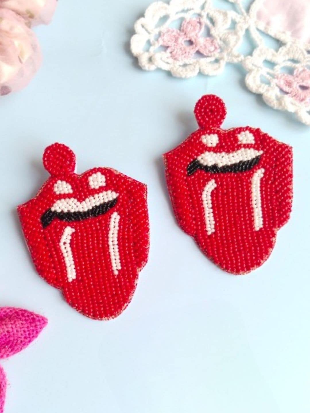 

Sangria Women Beaded Drop Earrings, Red