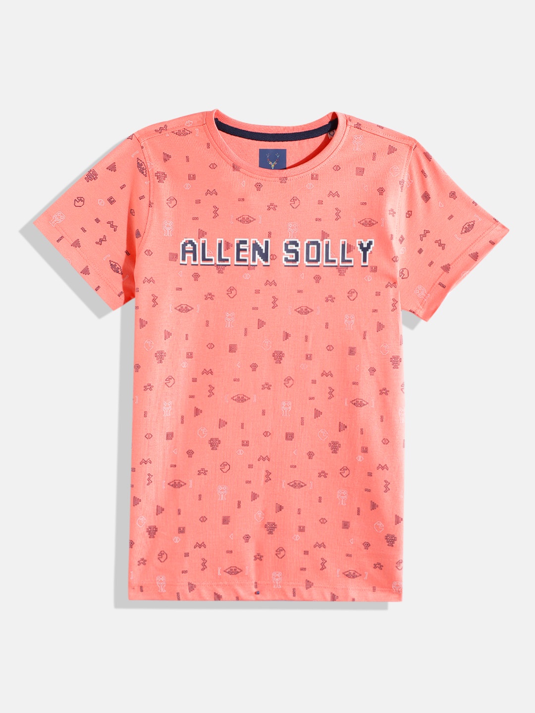 Allen Solly Junior Boys Typography Printed T-shirt, Peach