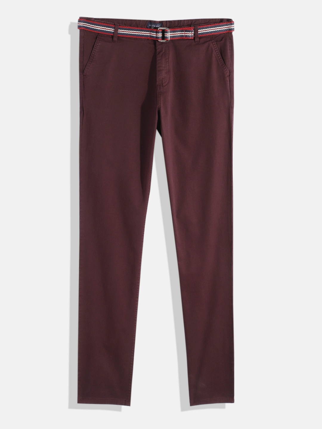 

Allen Solly Junior Boys Trousers with Belt, Burgundy