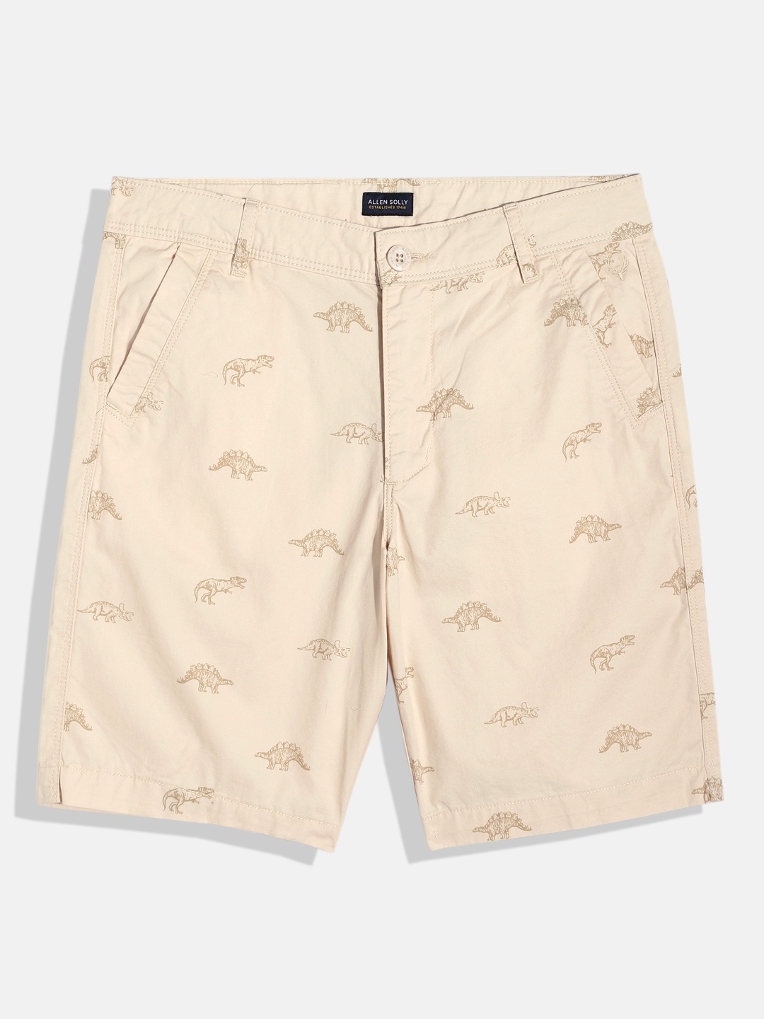 

Allen Solly Junior Boys Printed Pure Cotton Regular Fit Shorts, Beige