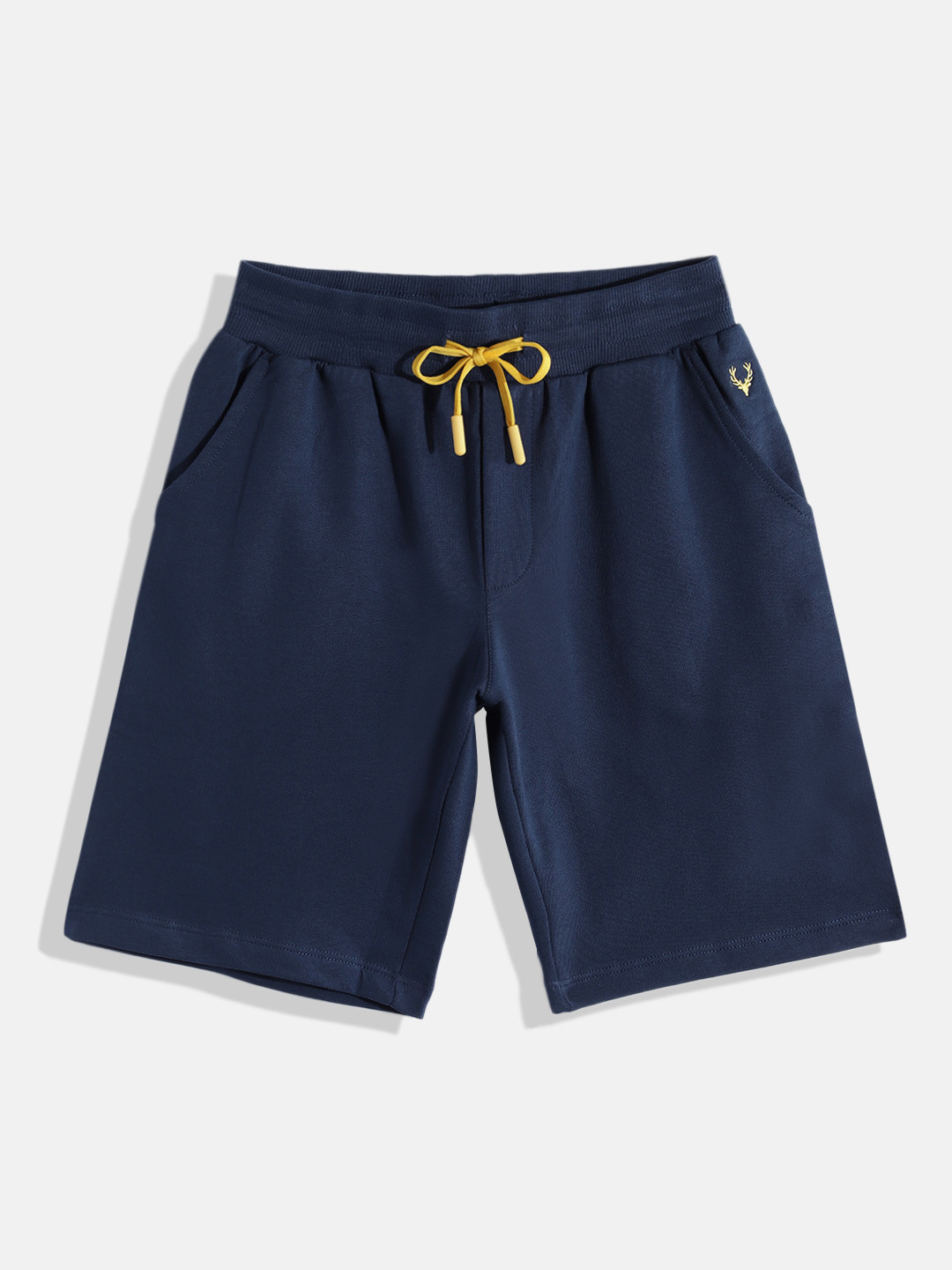 

Allen Solly Junior Boys Pure Cotton Mid-Rise Regular Fit Shorts, Navy blue