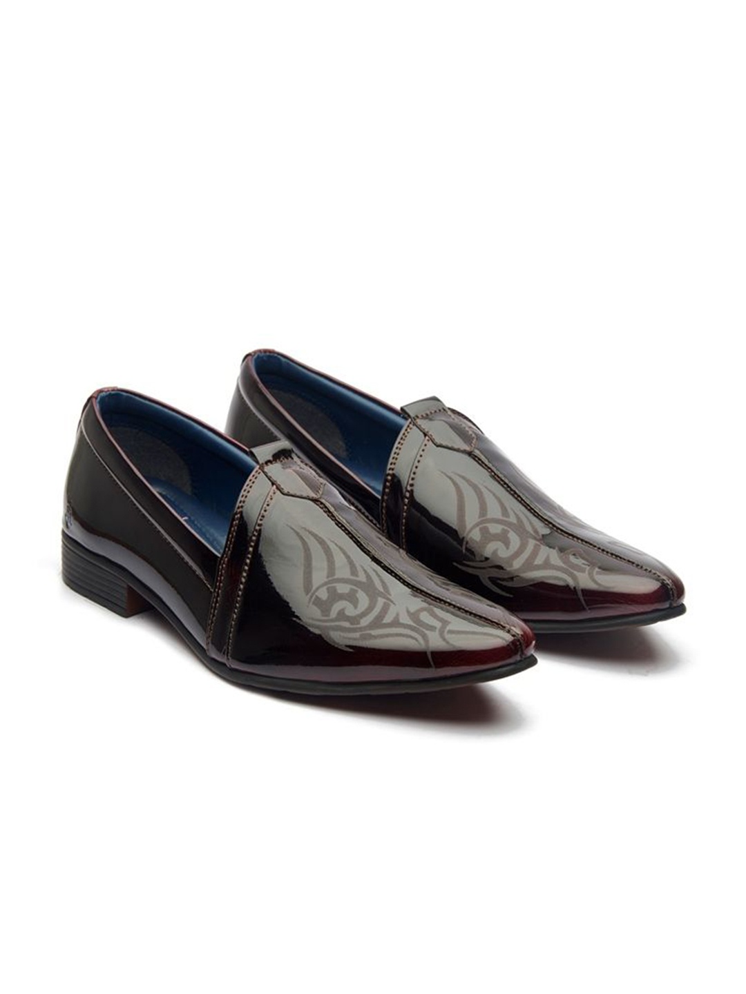 

MICHAEL ANGELO Men Printed Loafers, Burgundy