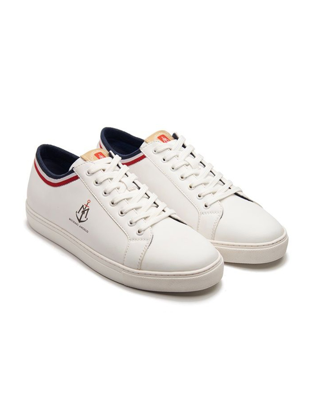 

MICHAEL ANGELO Men Textured Lace-Ups Sneakers, White