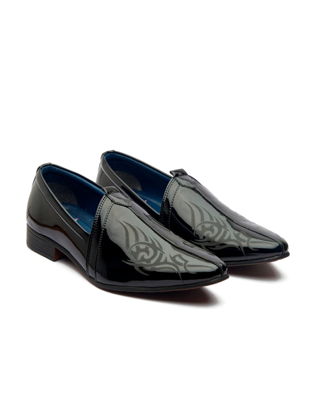 

MICHAEL ANGELO Men Printed Loafers, Black