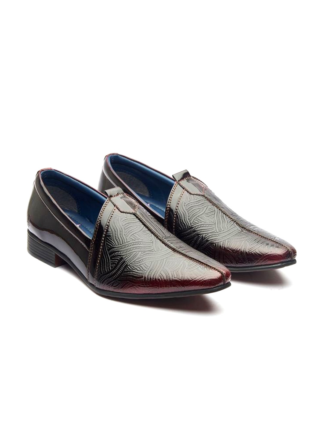 

MICHAEL ANGELO Men Printed Loafers, Burgundy