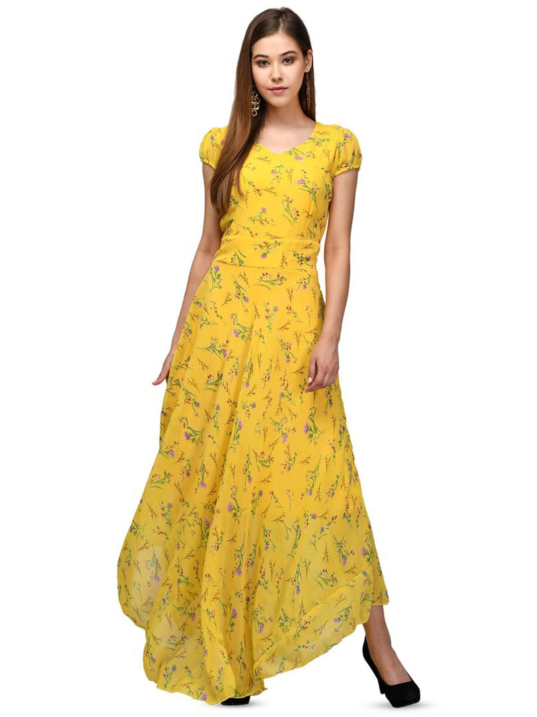 

Raabta Fashion Floral Print Maxi Dress, Yellow