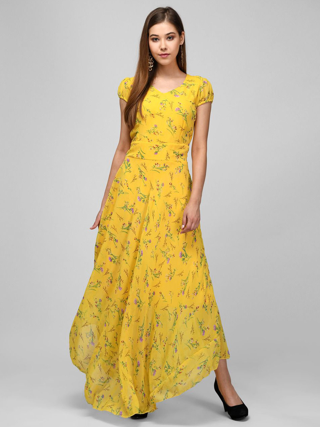 

Raabta Fashion Floral Print Maxi Dress, Yellow