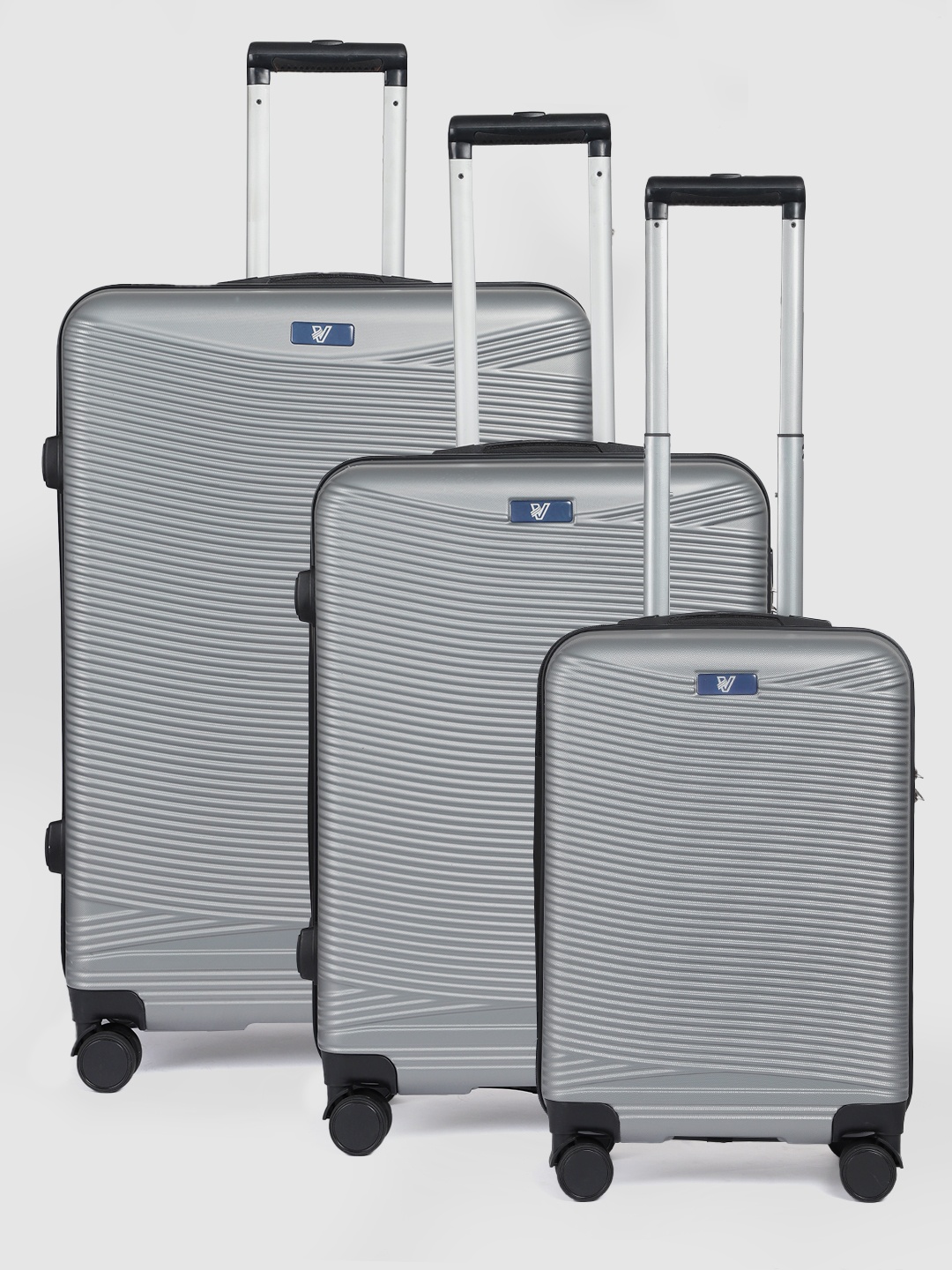

V By Verage Set of 3 Firestone 360-Degree Rotation Hard-Sided Trolley Bags 243L, Silver