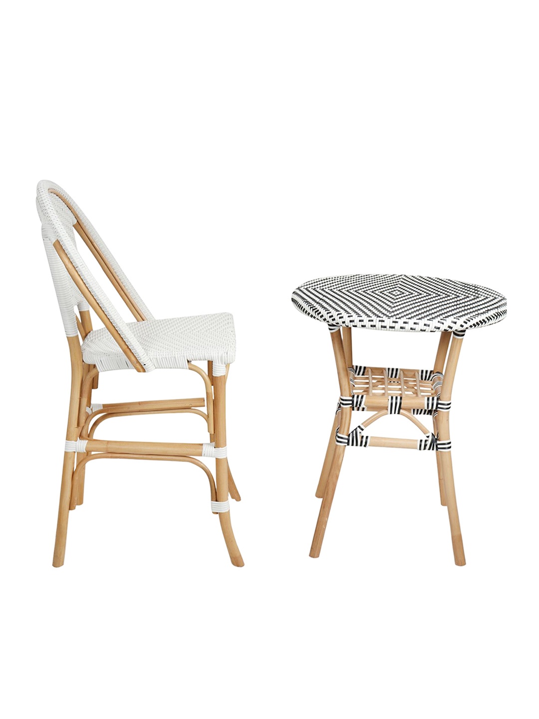 

HABERE INDIA White Textured Outdoor Chair With Table