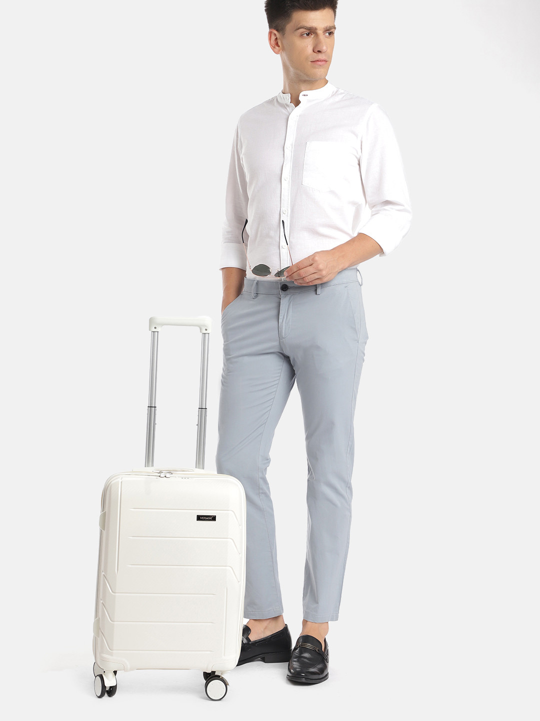 

VERAGE Orion Textured Hard-Sided Cabin-Sized Trolley Bag 42L, White