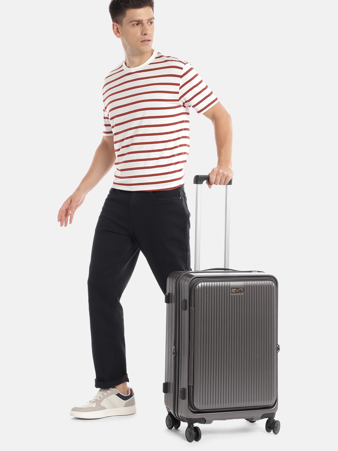 

VERAGE Alpha + Textured 360-Degree Rotation Hard-Sided Medium-Sized Trolley Bag 67L, Grey