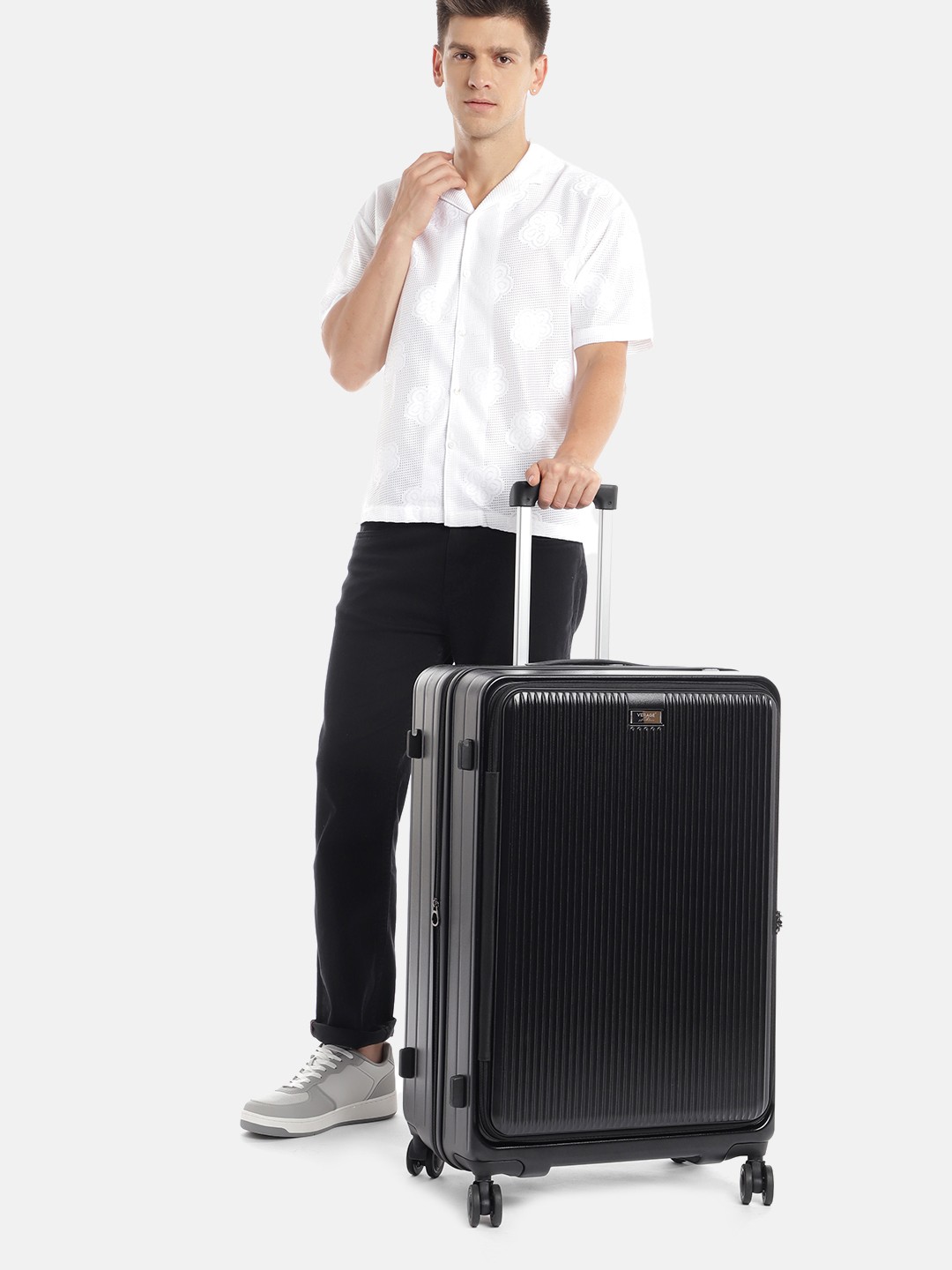 

VERAGE Textured Alpha+ Hard-Sided Large-Sized Check-In Trolley Bag 103 L, Black