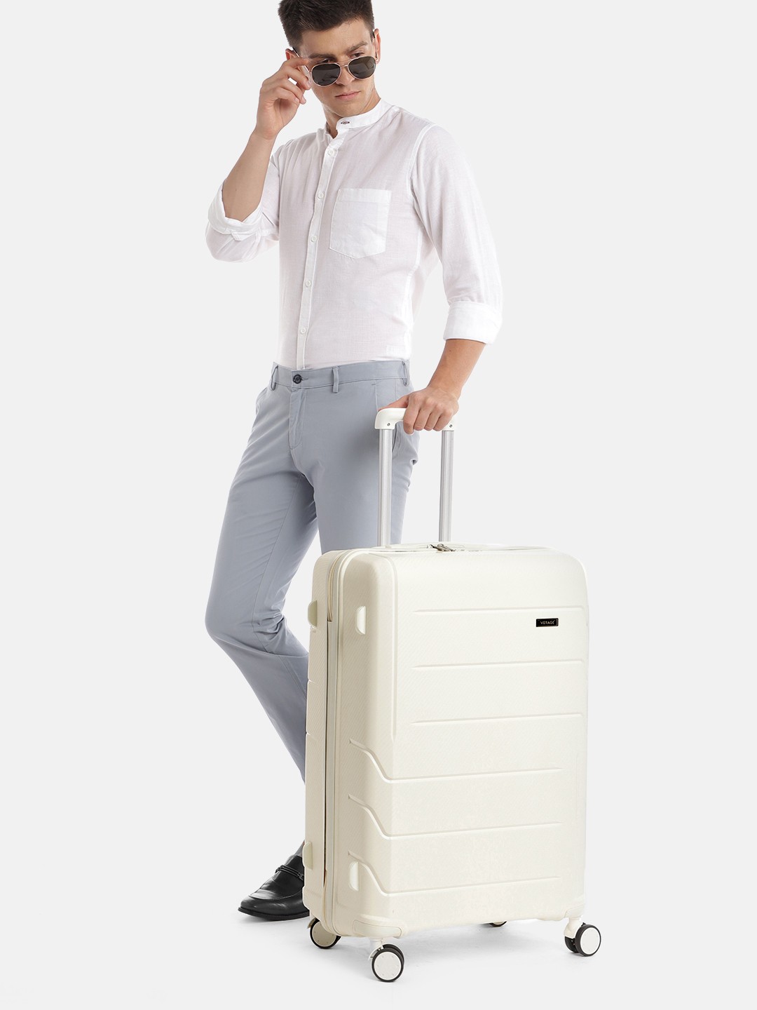 

VERAGE Orion Textured Hard-Sided Large-Sized Check-In Trolley Bag 103L, White