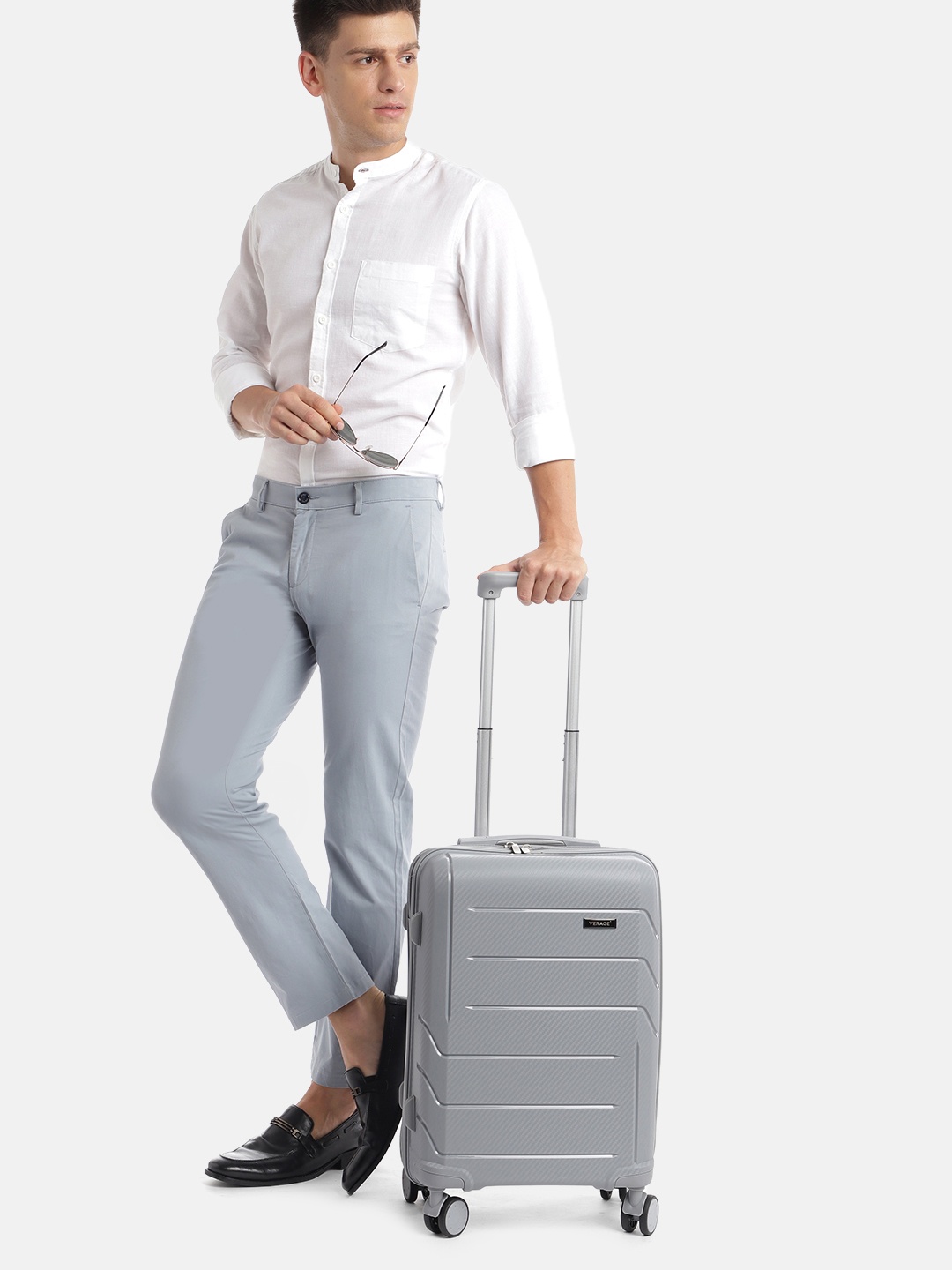

VERAGE Orion Textured 360-Degree Rotation Hard-Sided Small Cabin-Sized Trolley Bag 42L, Grey