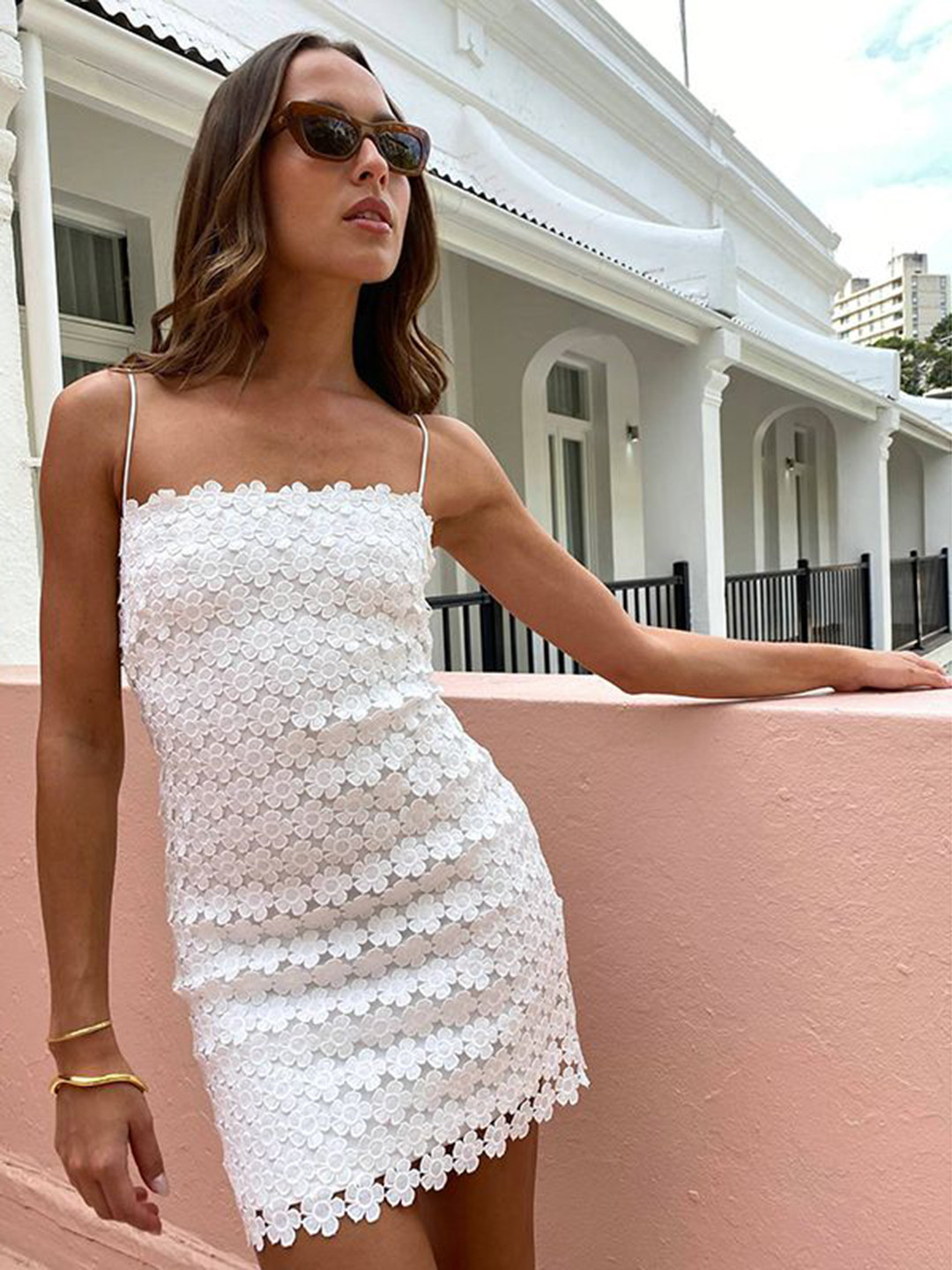 

StyleCast x Revolte Applique Sheath Dress, White