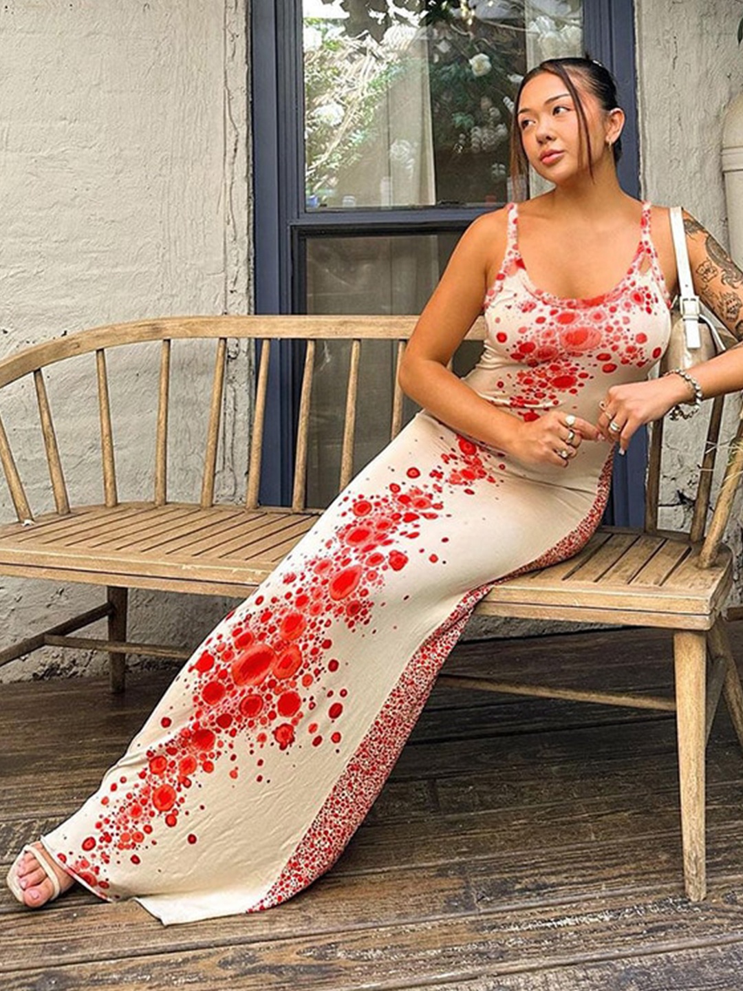 

StyleCast x Revolte Women Floral Print Maxi Dress, Red