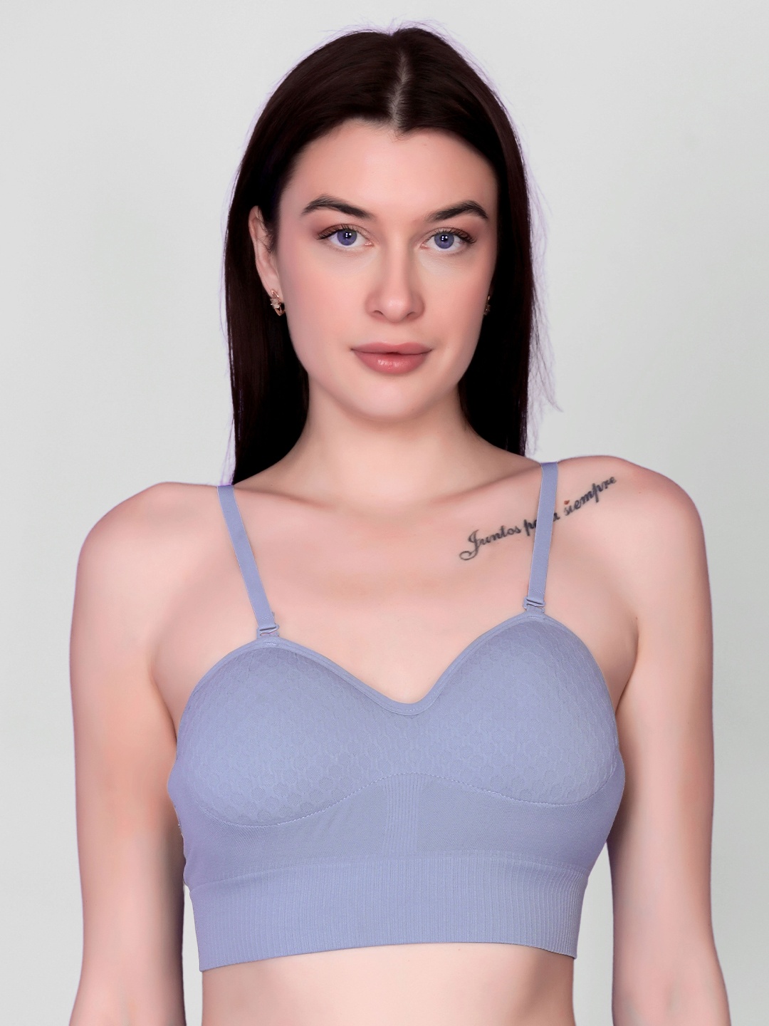 

Flenzy Full Coverage Lightly Padded Bralette Bra With All Day Comfort, Blue