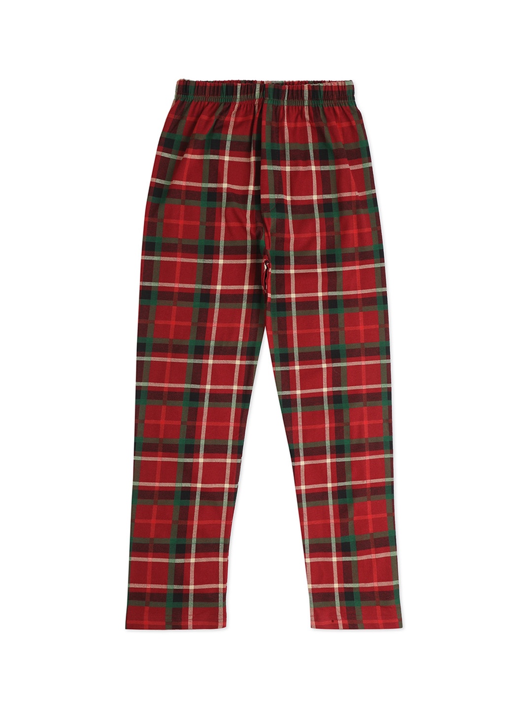 

earth conscious Girls Checked Pure Cotton Lounge Pant, Red