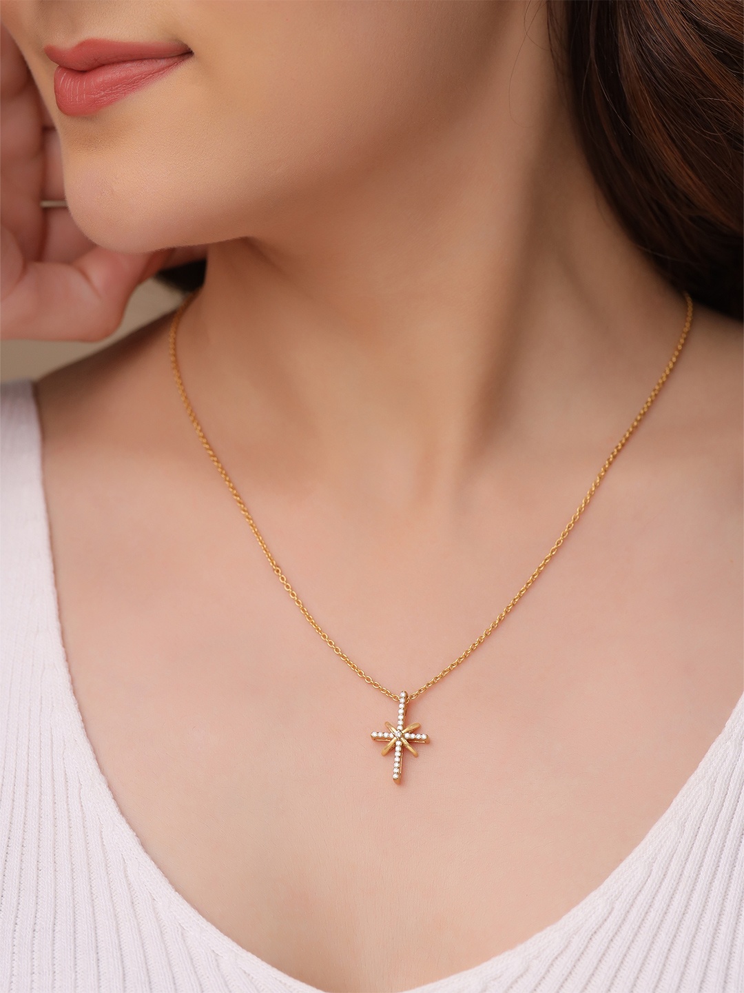 

Kicky And Perky Women Gold-Plated Contemporary Pendants with Chains