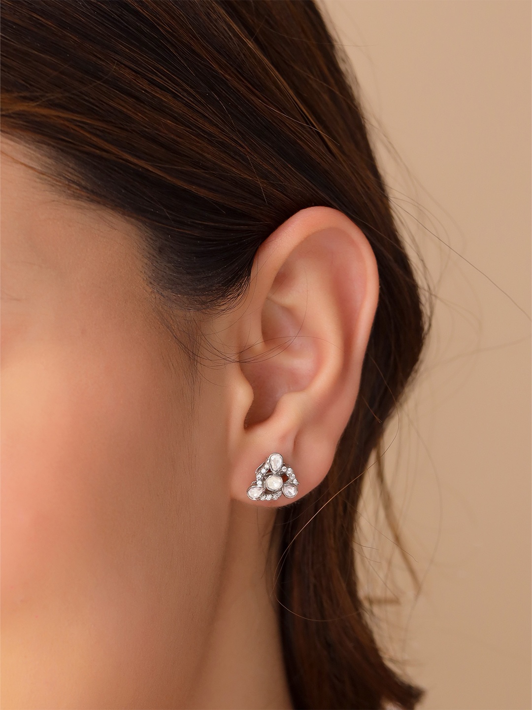 

Kicky And Perky Women Contemporary Studs Earrings, Silver