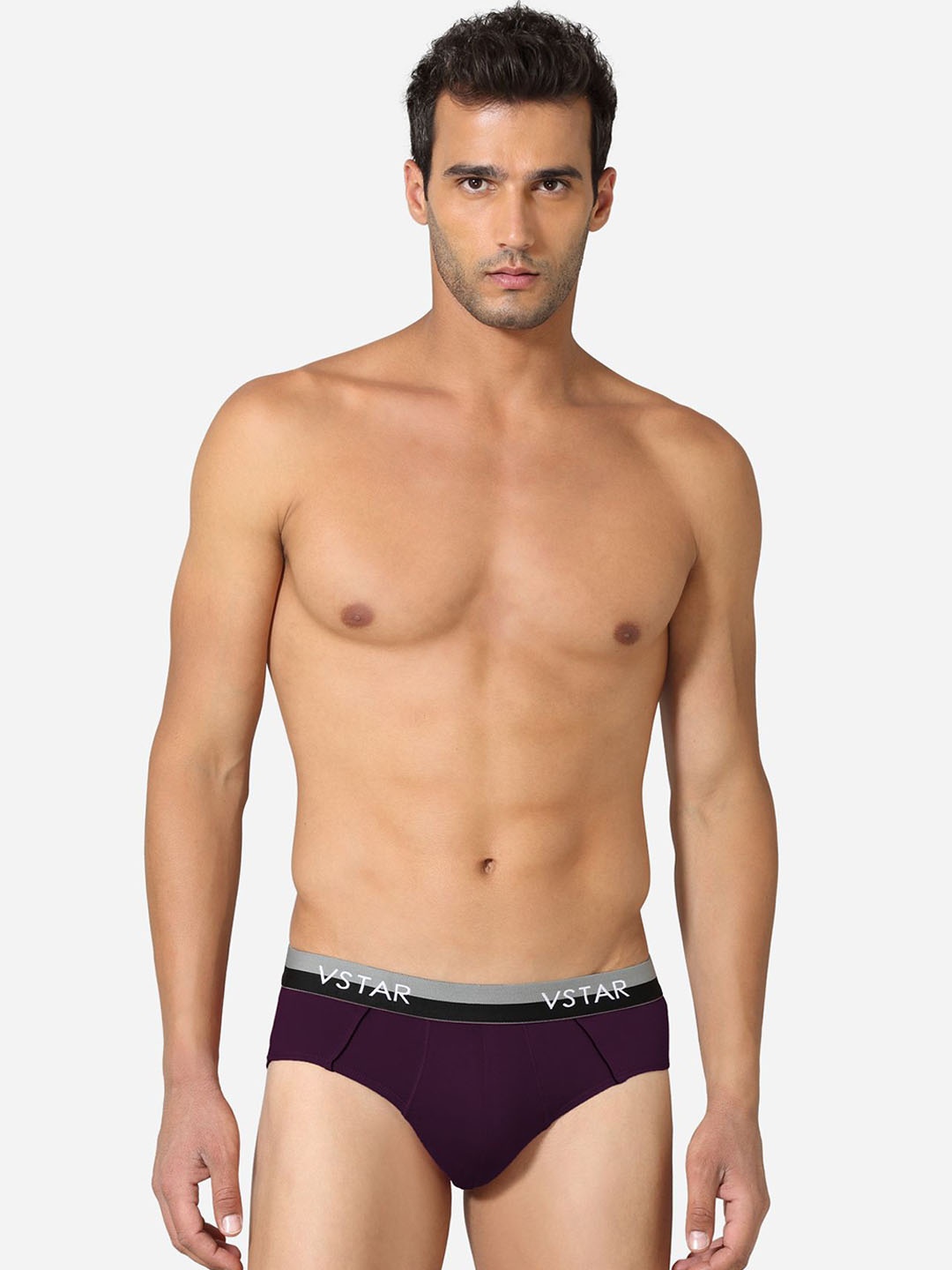 

VStar Pack Of 2 Men Square Cut Style Basic Briefs CAVIN NEO-2PCS-POTENT_PURPLE
