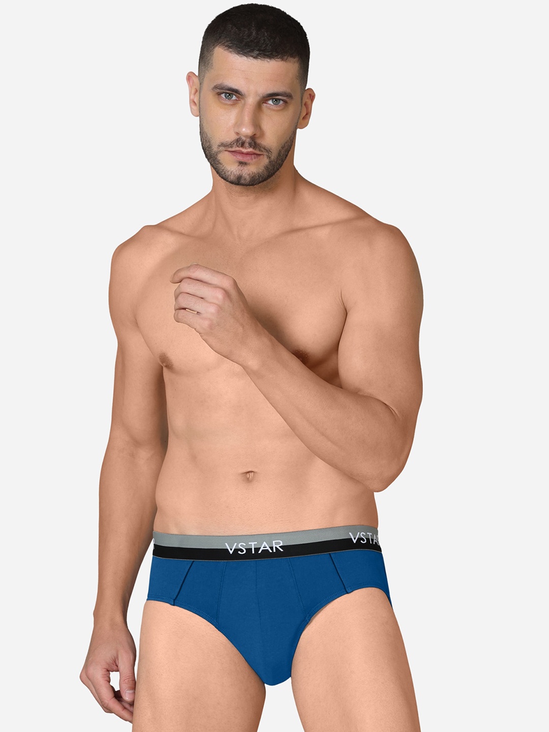 

VStar Pack Of 2 Men Square Cut Style Basic Briefs CAVIN NEO-2PCS-POSEIDON, Blue