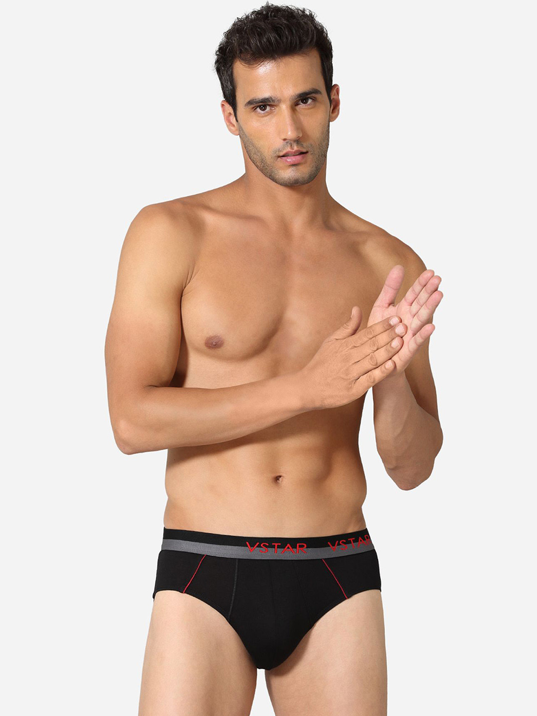 

VStar Pack Of 2 Men Square Cut Style Basic Briefs CAVIN NEO-2PCS-BLACK