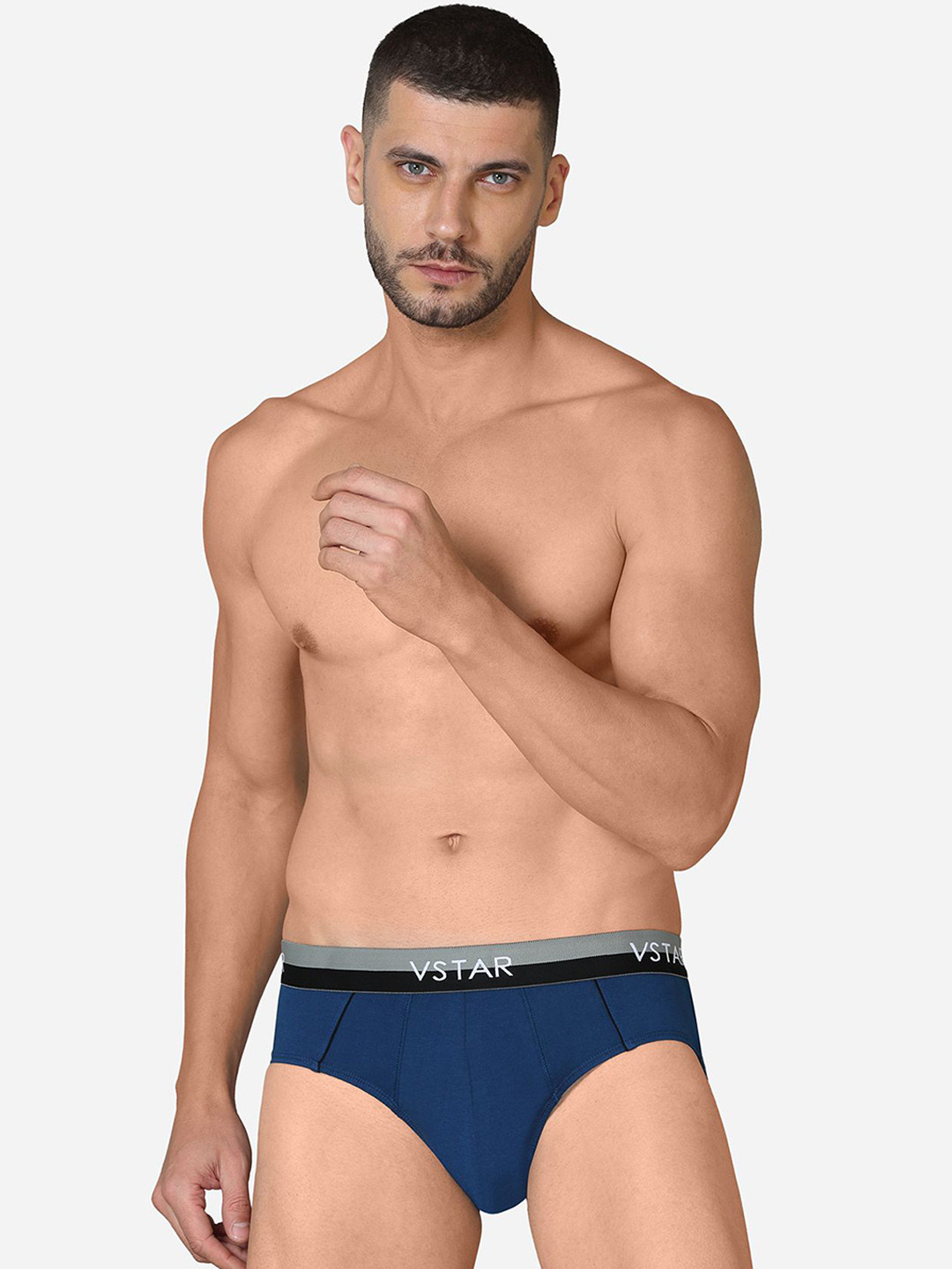 

VStar Pack Of 2 Men Basic Briefs CAVIN NEO-2PCS-DEEP_NAVY, Navy blue