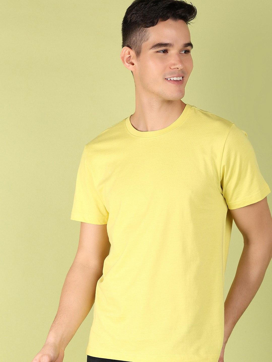 

V-Mart Men Raw Edge Slim Fit T-shirt, Yellow