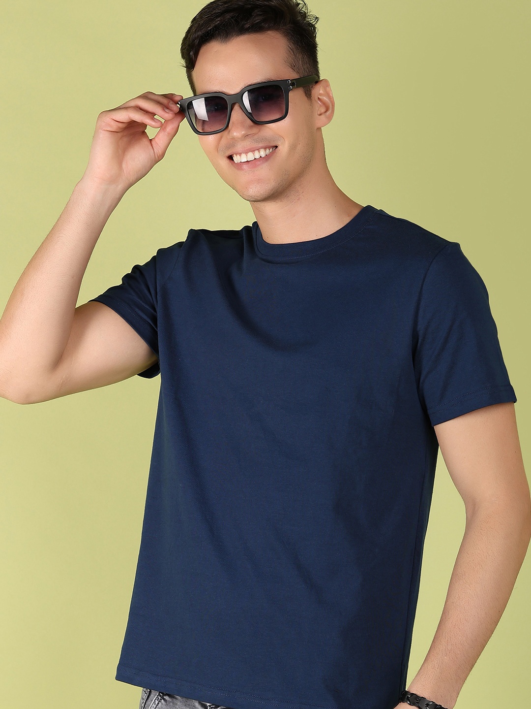 

V-Mart Men Nautical Solid Cotton T-shirt, Blue