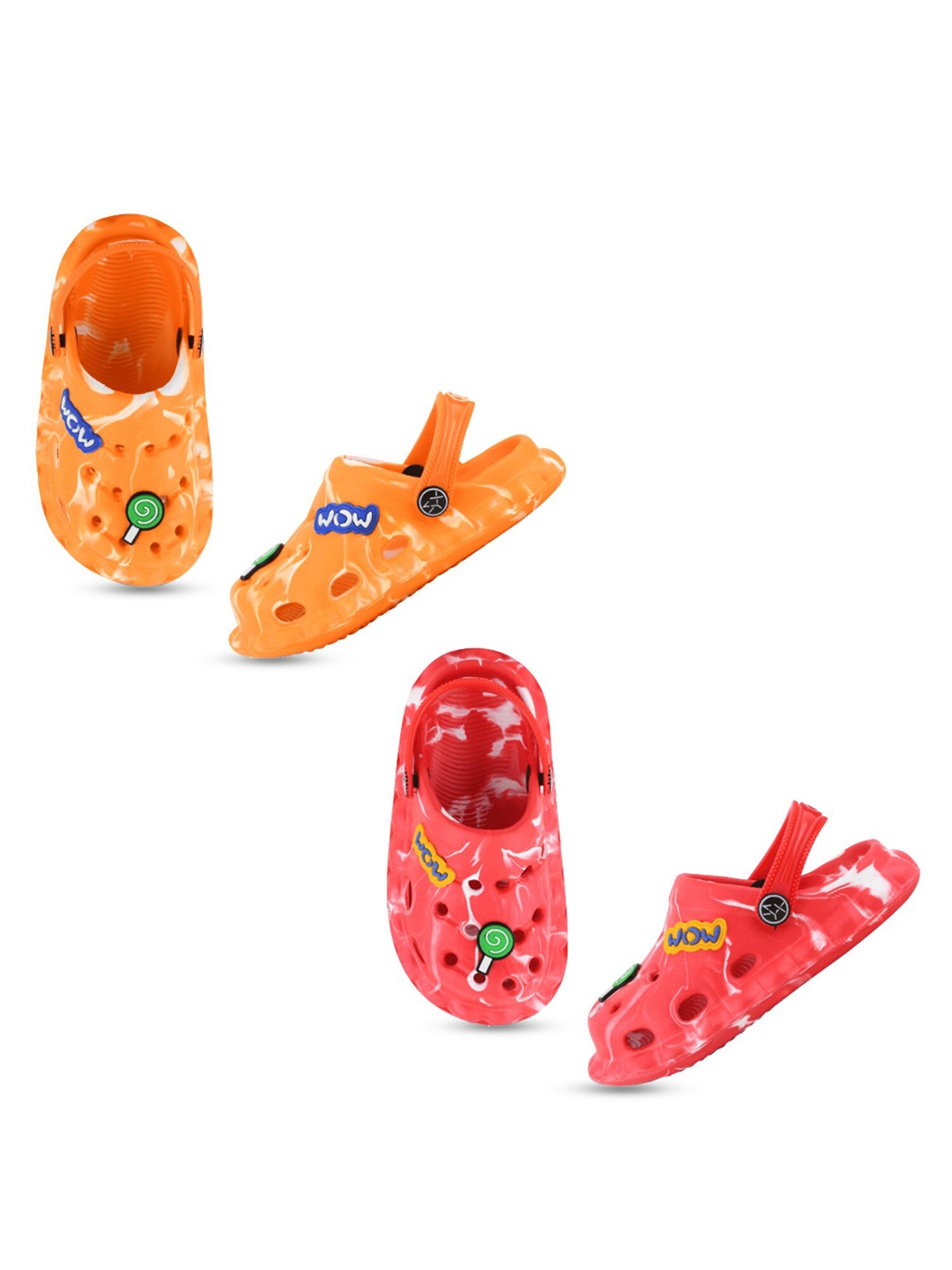 

Smartots Kids Pack Of 2 Printed Clogs, Orange