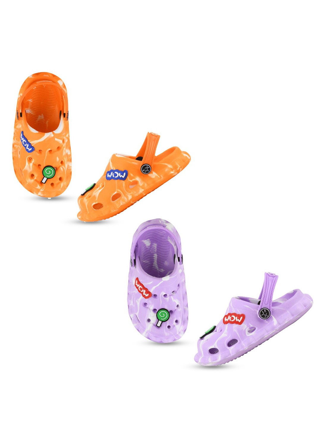 

Smartots Kids Pack of 2 Printed Clogs, Orange