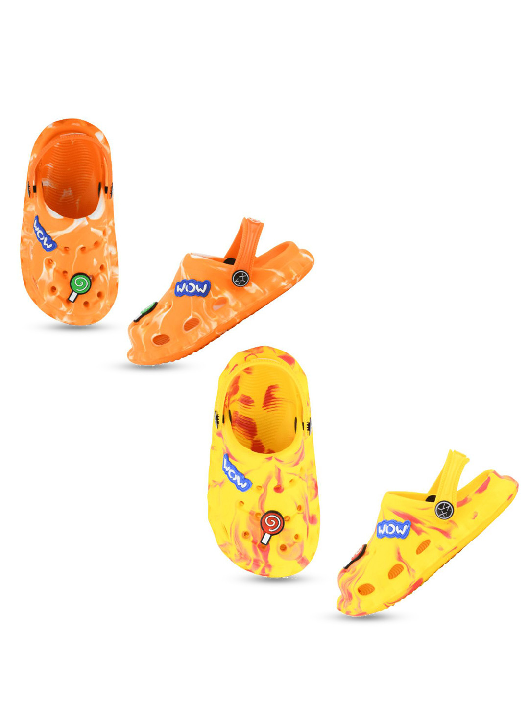 

Smartots Kids Pack of 2 Printed Clogs, Orange