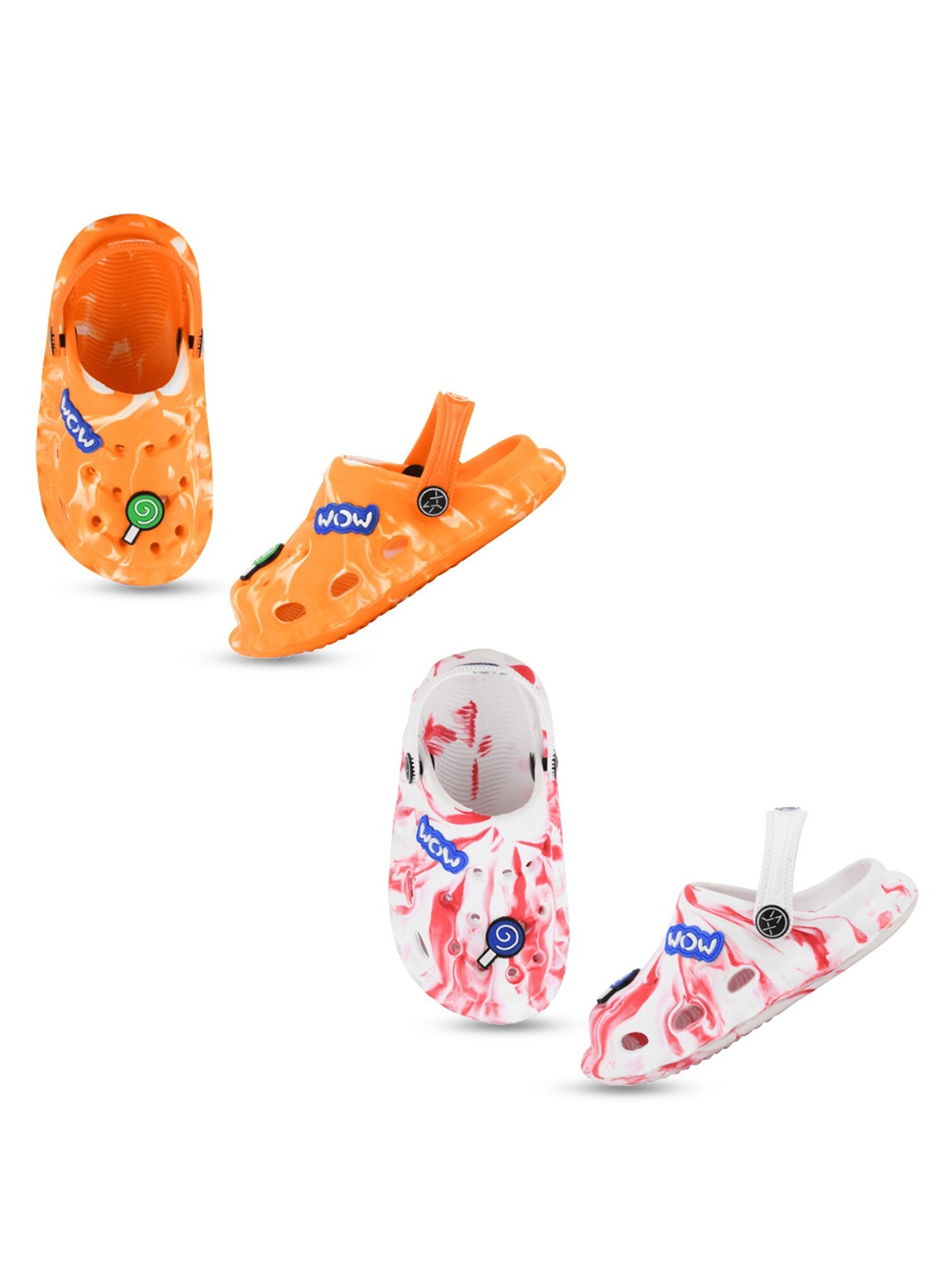 

Smartots Kids Pack of 2 Printed Clogs, Orange