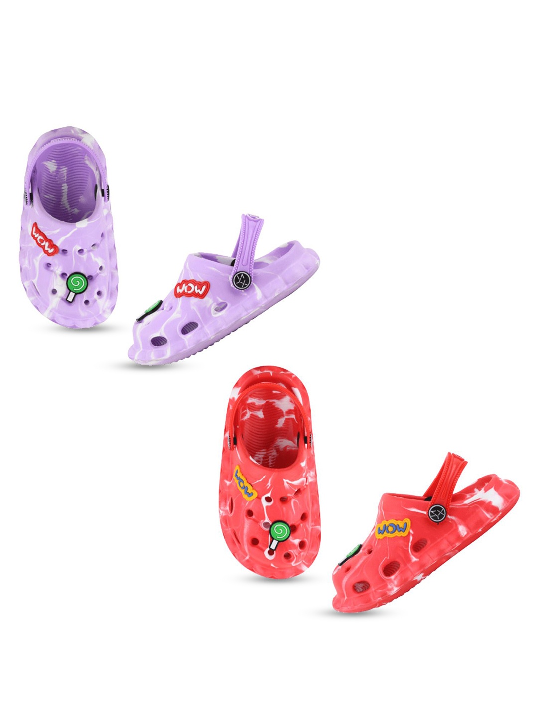 

Smartots Kids Pack of 2 Printed Clogs, Purple
