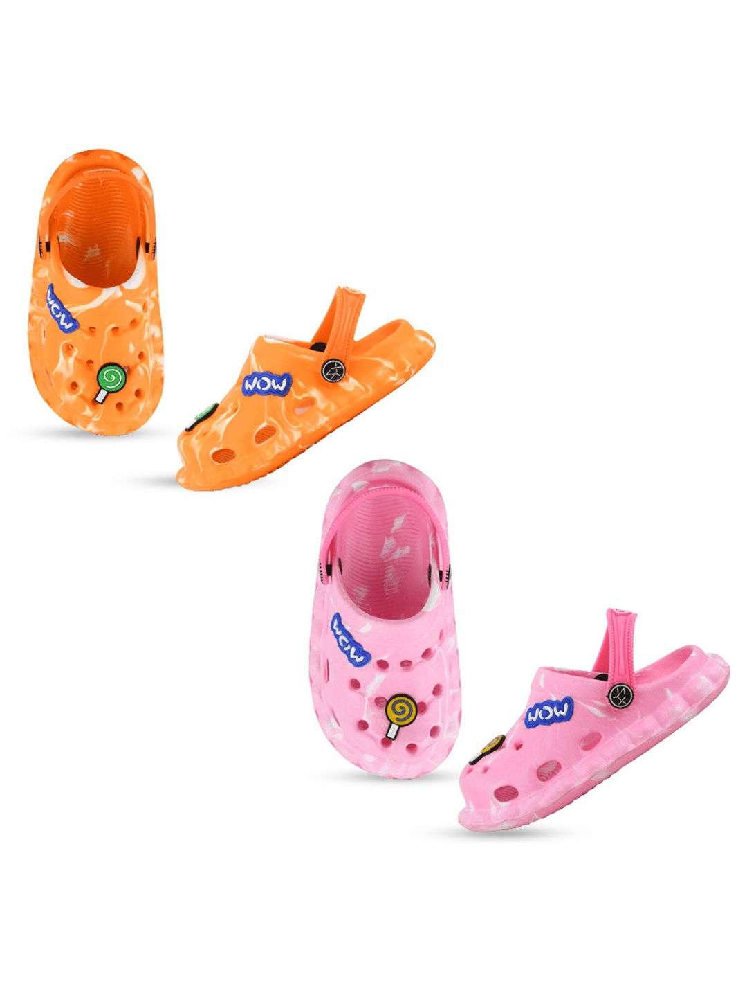 

Smartots Kids Pack of 2 Printed Clogs, Orange