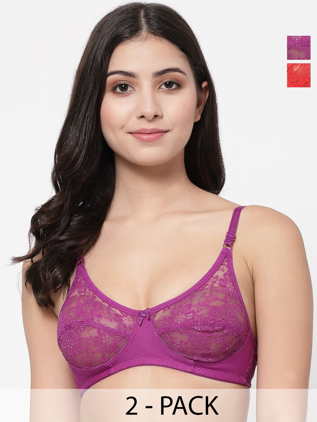 

Docare Bralette Bra Full Coverage, Red