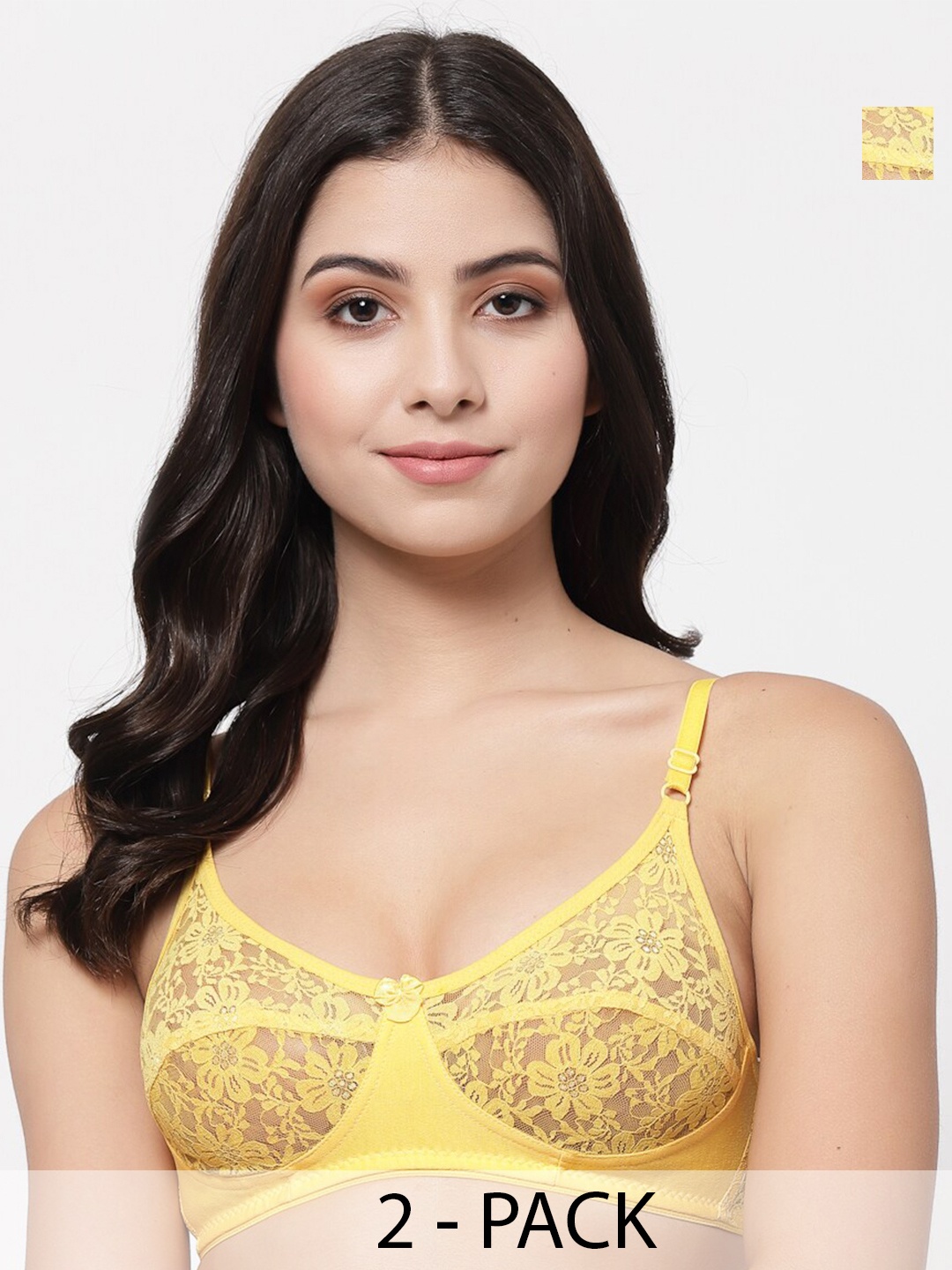 

Docare Floral Bralette Bra Medium Coverage, Yellow