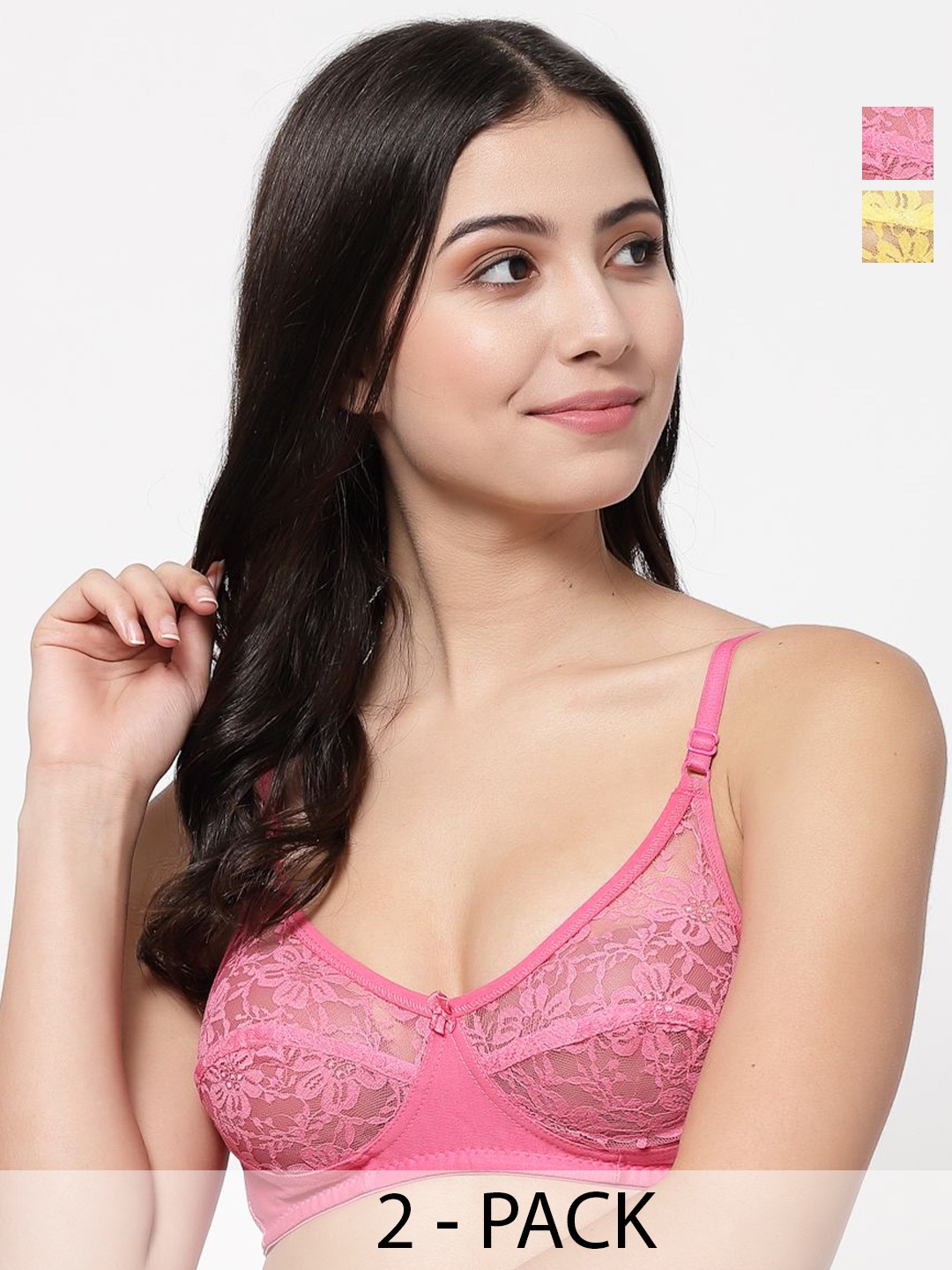 

Docare Bralette Bra Full Coverage, Pink