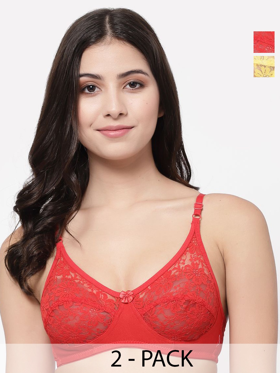 

Docare Bralette Bra Full Coverage, Red