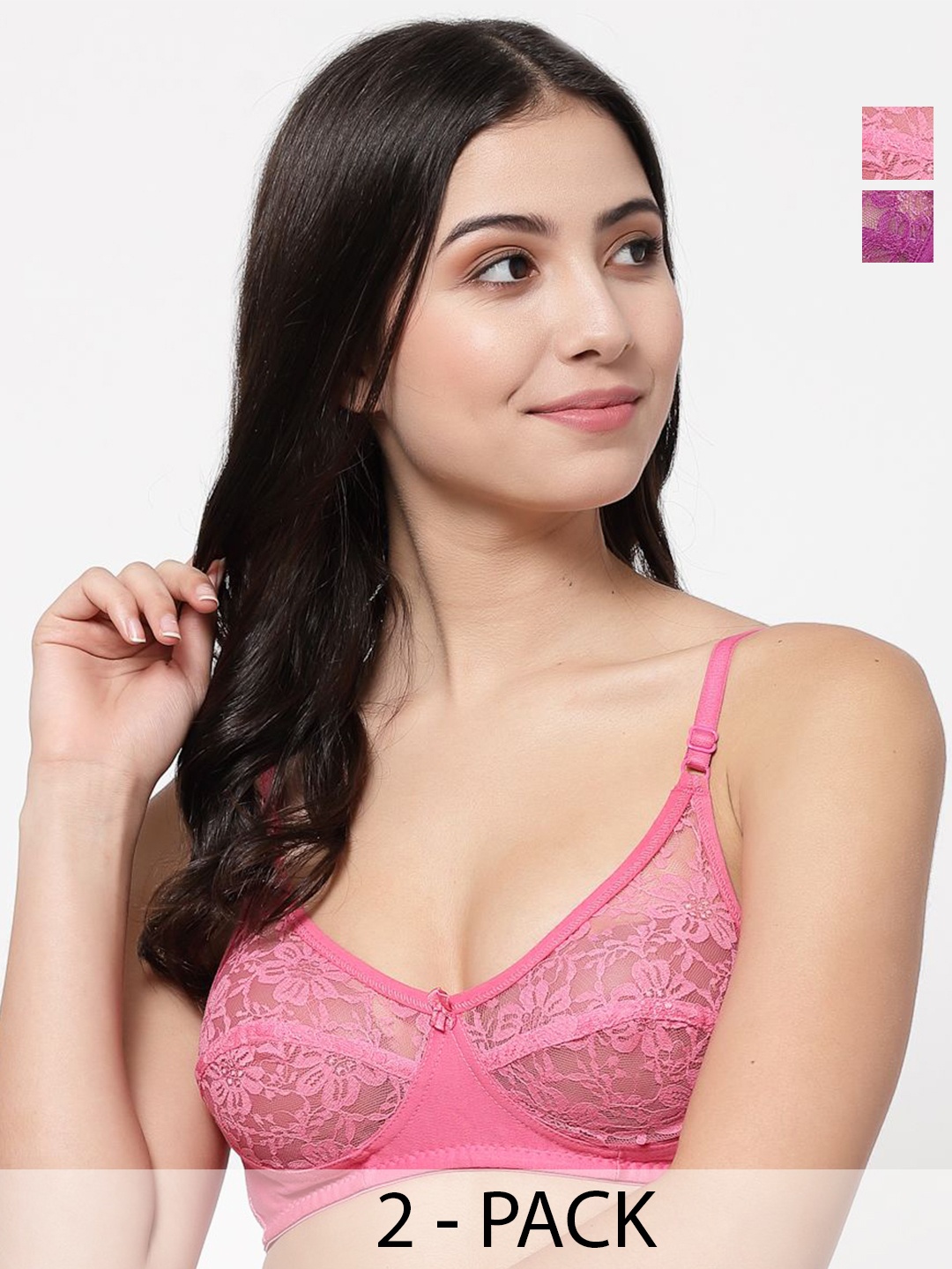 

Docare Bralette Bra Full Coverage, Pink