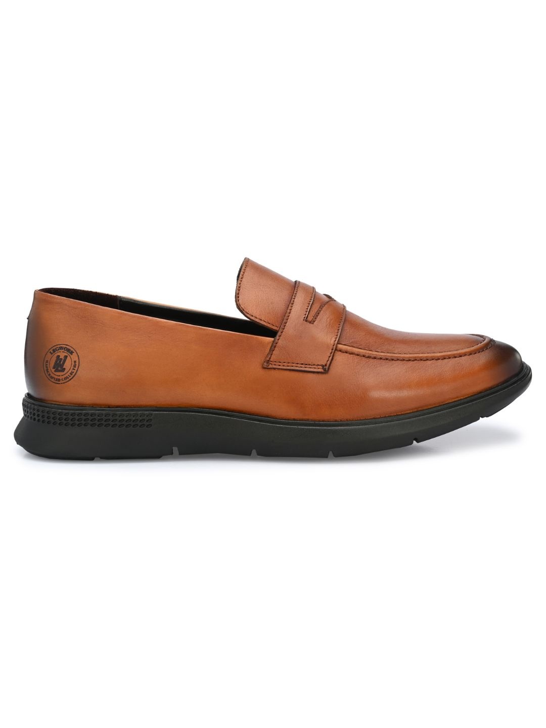 

LEGWORK Men Leather Formal Loafers, Tan