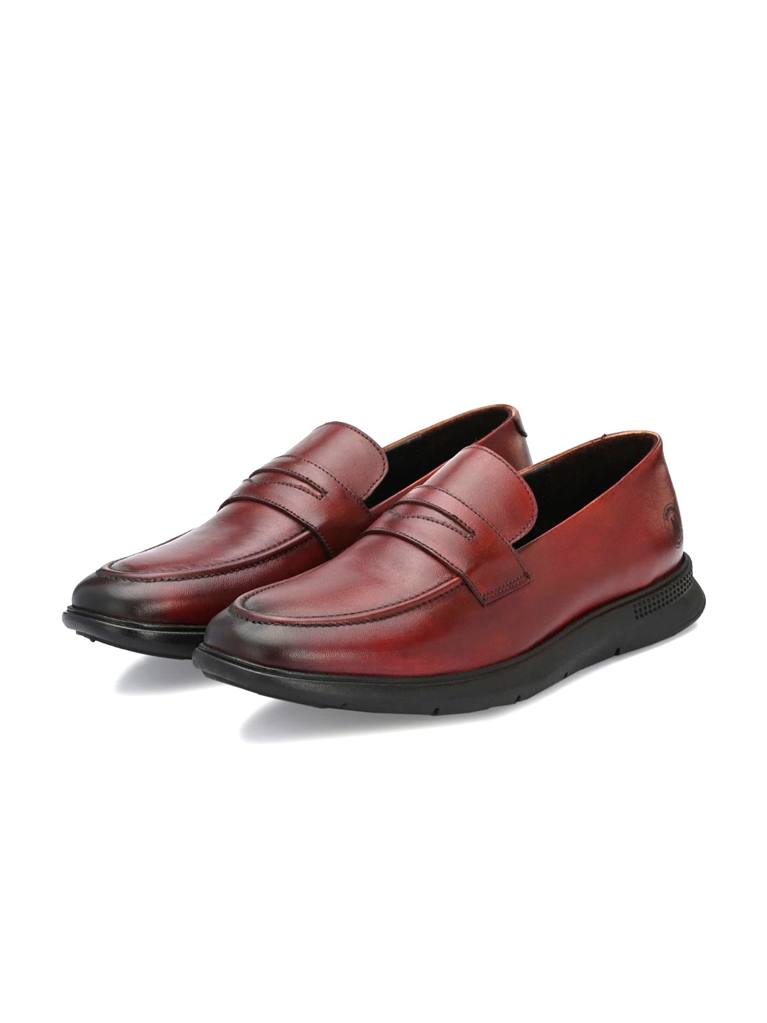 

LEGWORK Men Leather Formal Loafers, Red